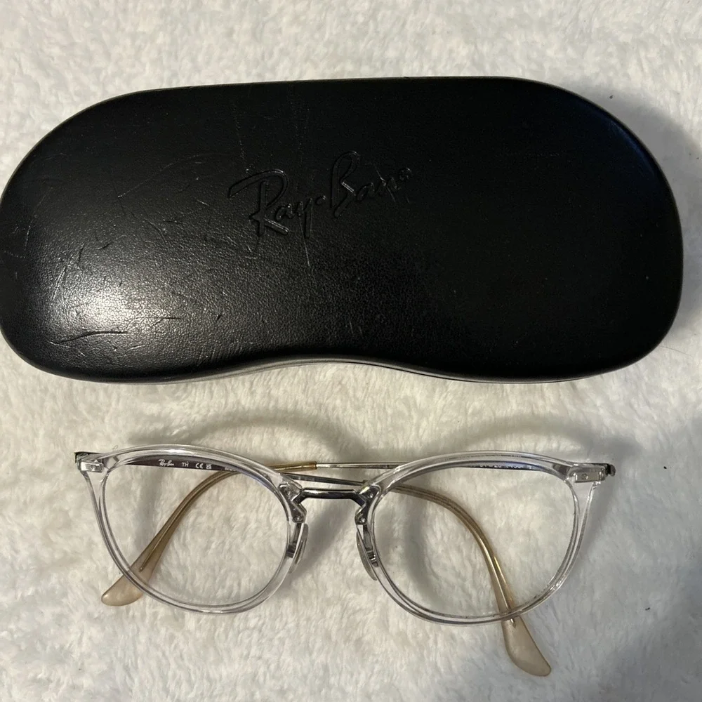 Ray-Ban RB7140 2001 Clear Silver Eyeglasses Frames 51-20-150 With Case